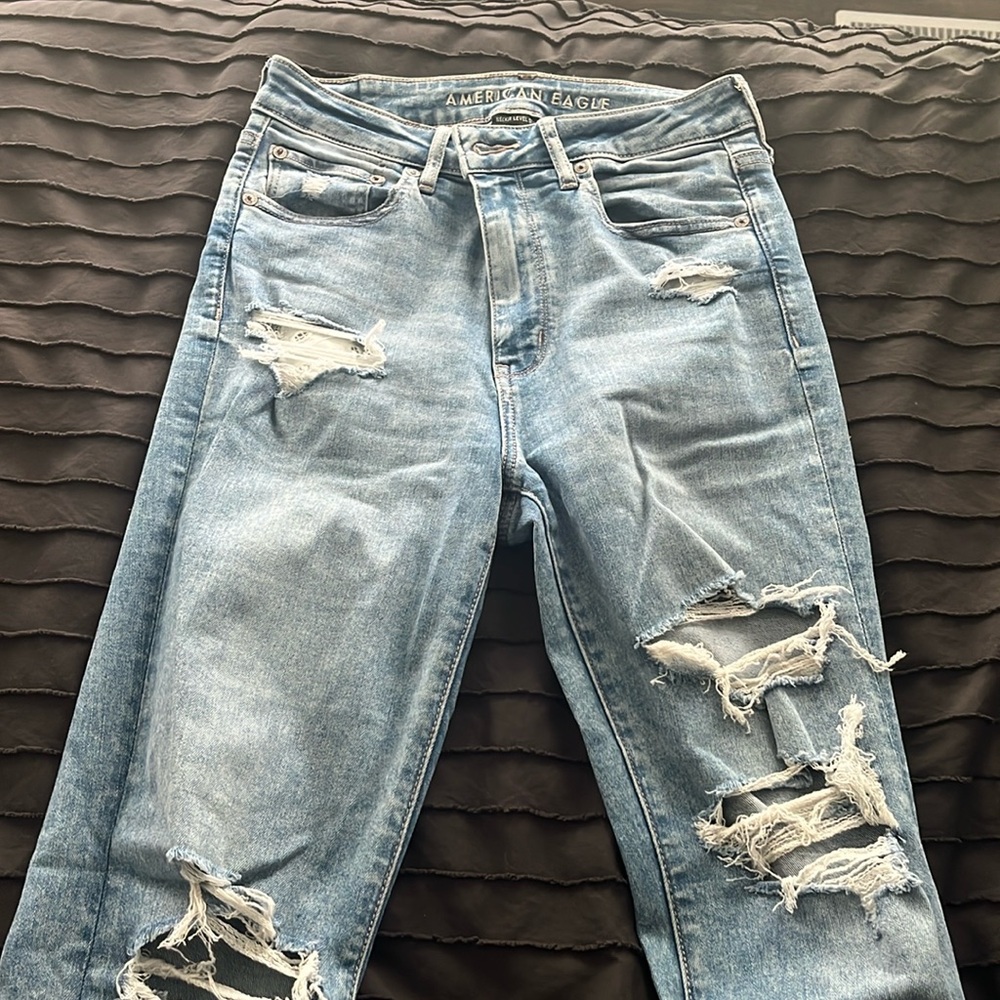 American Eagle next level stretch high rise flare jeans, size 8 (fits like a 6)